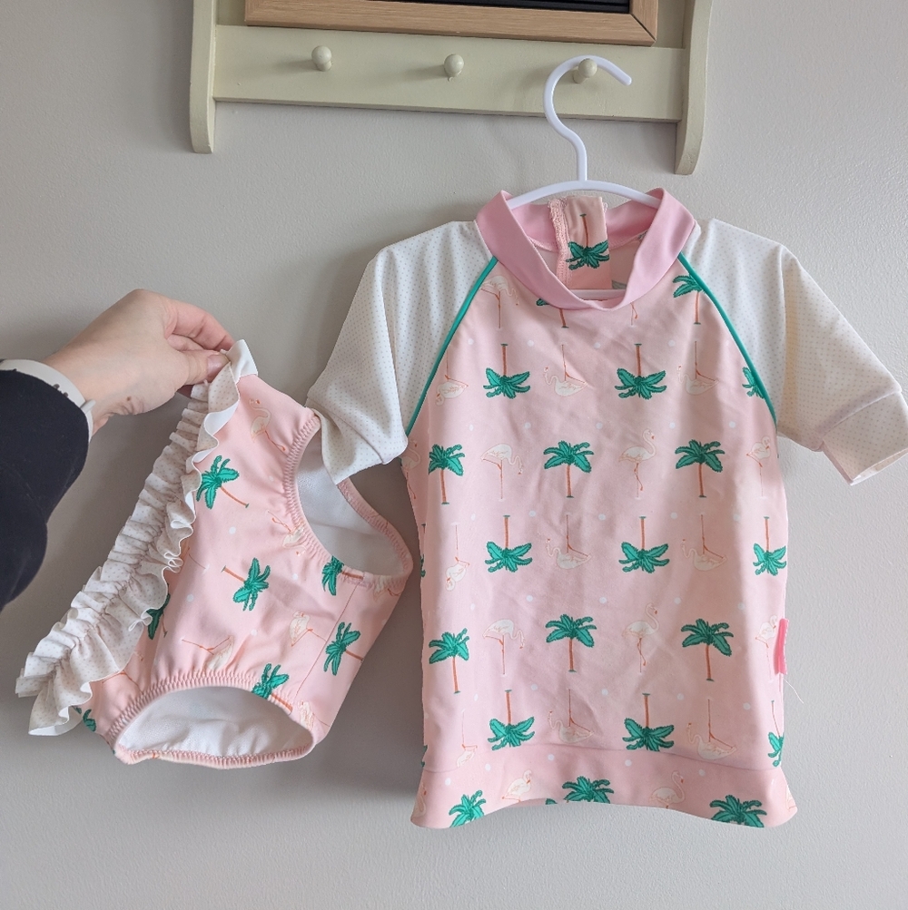 Tropical Pink Kids Rashguard Set
